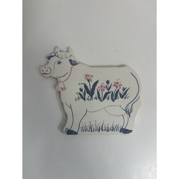 Russ Berrie Co. COW trivet, Pink And Blue Vintage EUC!! - Picture 1 of 3